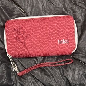 Haiku Cherry Red Wristlet Clutch Wallet